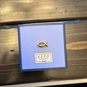 KEEP Collective Gold Pave Ichthus Fish Charm